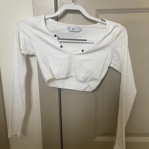 Adika White Long Sleeve Crop Tee